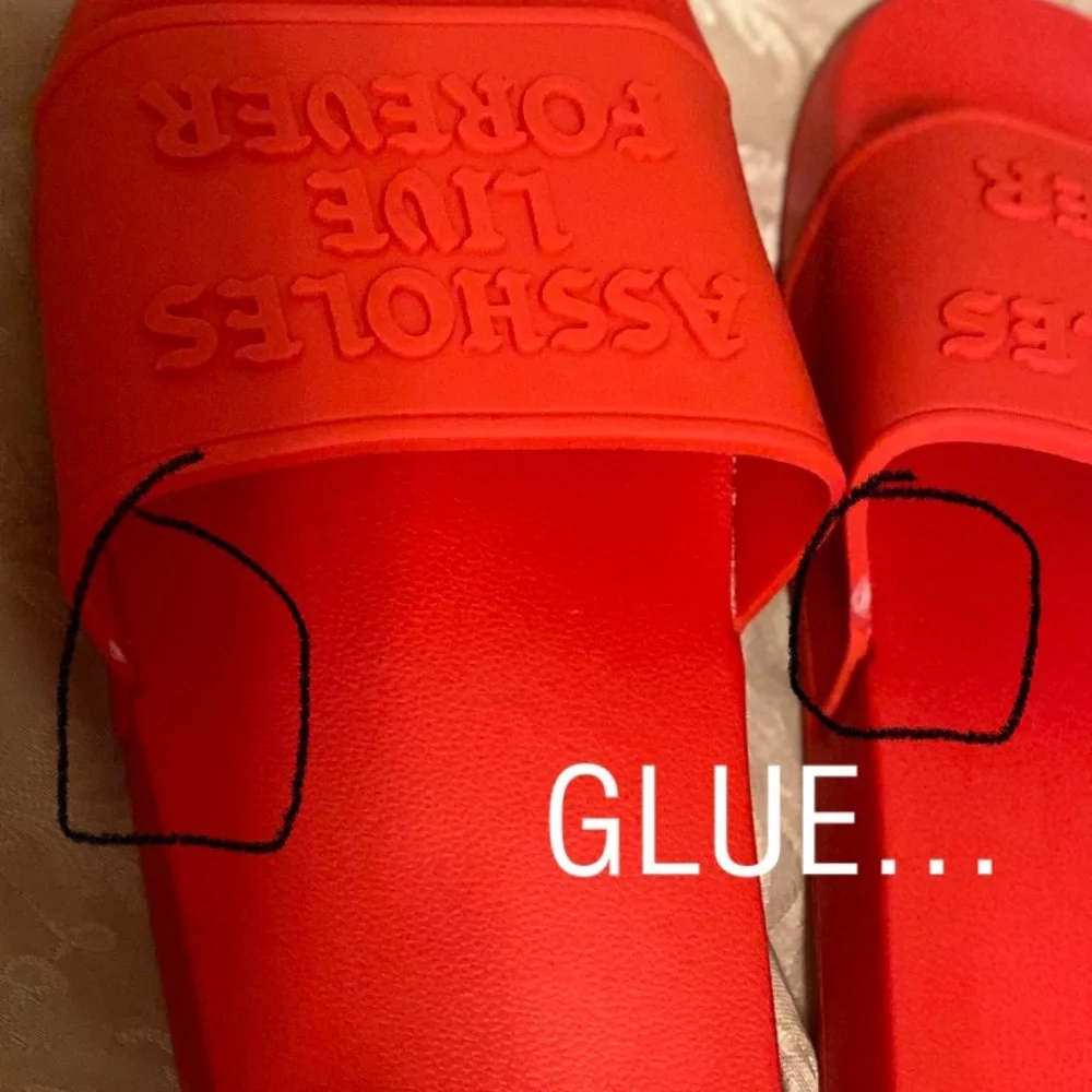 MENS Linda Finegold  RED SUPERSOFT SLIDES SIZE 7